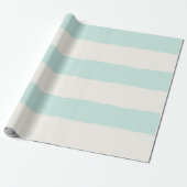 Vanilla & Mint Rough Edge Stripes Muster Hochzeit Geschenkpapier (Ungerollt)