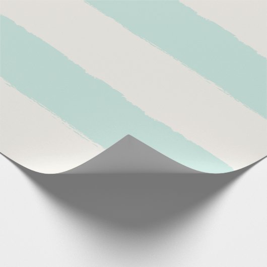 Vanilla & Mint Rough Edge Stripes Muster Hochzeit Geschenkpapier (Ecke)