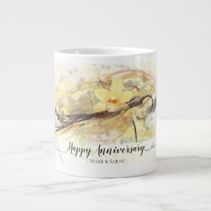 Vanilla Orchid Blume Abstrakte Art Kalligrafie Jumbo-Tasse