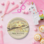 Vanilla Orchid Blume Abstrakte Art Kalligrafie Pappteller (Party)