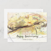 Vanilla Orchid Blume Abstrakte Art Kalligrafie Postkarte (Vorne/Hinten)