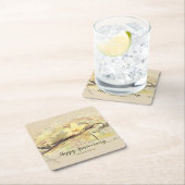 Vanilla Orchid Blume Abstrakte Art Kalligrafie Rechteckiger Pappuntersetzer (Vor Ort)