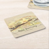 Vanilla Orchid Blume Abstrakte Art Kalligrafie Rechteckiger Pappuntersetzer (angewinkelt)