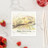 Vanilla Orchid Blume Abstrakte Art Kalligrafie Serviette (Beispiel)