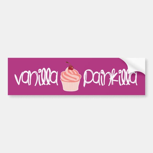 Vanilla Painkilla | Humoraler Cupcake anpassbar Autoaufkleber (Vorne)