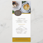 Vanilla pod Blume Café Kaffee und Kuchen Menü Menükarte (Rückseite)