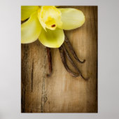 Vanilla Pods und Blume über Holzgelände Poster (Vorne)