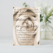 Vanilla-Rose Einladung (Stehend Vorderseite)