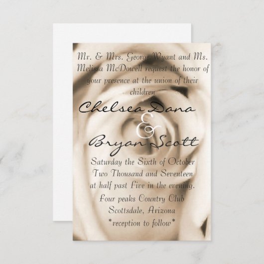 Vanilla-Rose Einladung (Vorne/Hinten)