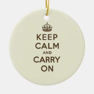 Vanilla Schokolade Keep Calm and Carry On Keramikornament