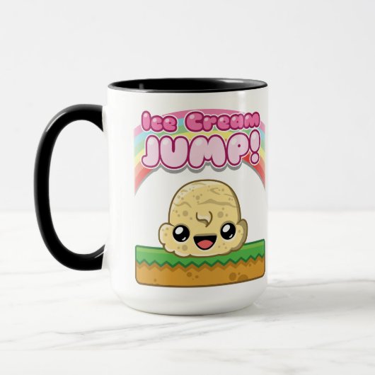 Vanilla Scoop with Ice Cream Jump Text Tasse (Links)