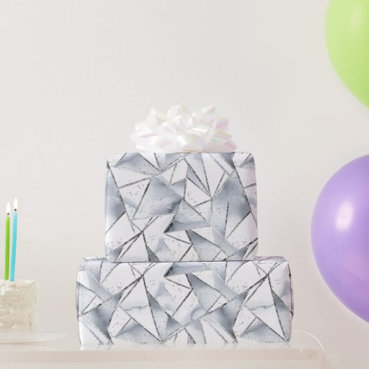 Vanilla Silver Confetti Birthday Geschenkpapier (Partygeschenke)