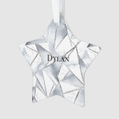 Vanilla Silver Confetti Glitzy Glam Weihnachten Ornament (Vorderseite)