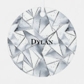 Vanilla Silver Confetti Glitzy Glam Weihnachten Ornament Aus Metall (Vorderseite)