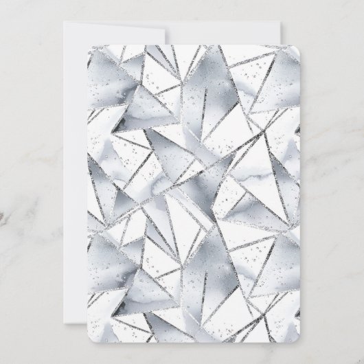 Vanilla Silver Confetti Ice Creme Einladung (Rückseite)