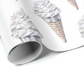 Vanilla Silver Confetti Ice Creme Geschenkpapier (Rolleneckpunkt)