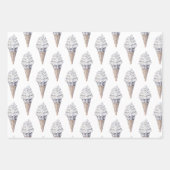 Vanilla Silver Confetti Ice Creme Geschenkpapier Set (Vorderseite 2)