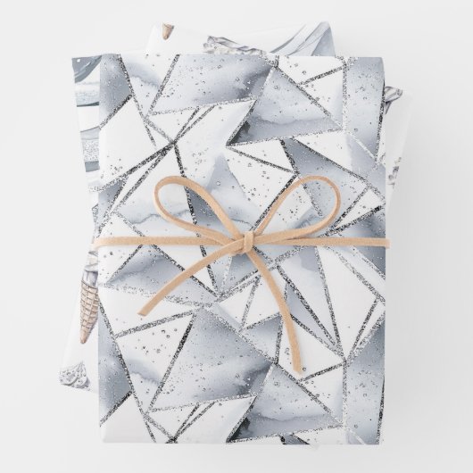 Vanilla Silver Confetti Ice Creme Geschenkpapier Set (Beispiel)