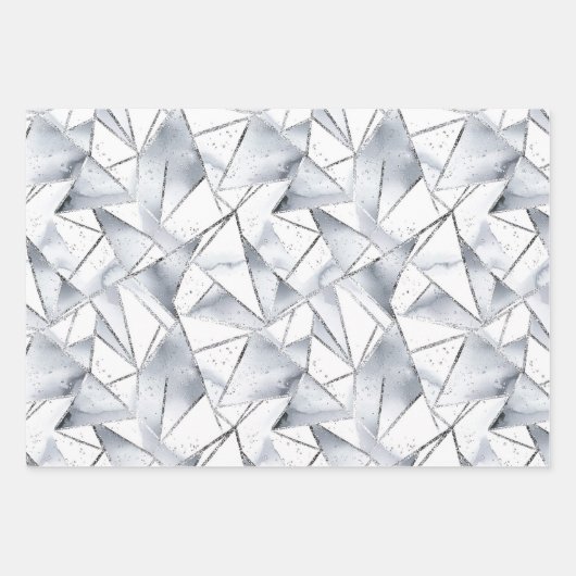 Vanilla Silver Confetti Ice Creme Geschenkpapier Set (Vorderseite)