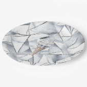 Vanilla Silver Confetti Ice Creme Pappteller (Schrägansicht)