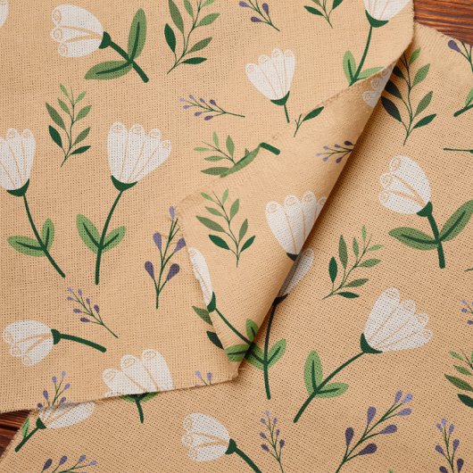 Vanilla-Stoffe mit weichen weißen Blume Stoff
