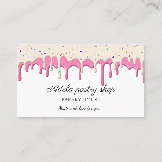 Vanilla strawberry Frosting Drip Visitenkarte (Vorderseite)