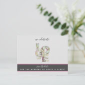 Vanilla Strawberry Hydrangeas Wedding Rett Date P Postkarte (Stehend Vorderseite)
