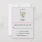 Vanilla Strawberry Hydrangeas Wedding RSVP Card Karte (Vorderseite)