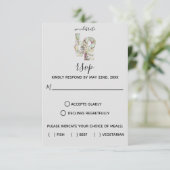 Vanilla Strawberry Hydrangeas Wedding RSVP Karte (Stehend Vorderseite)