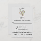 Vanilla Strawberry Hydrangeas Wedding RSVP Karte (Vorne/Hinten)