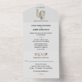 Vanilla Strawberry Hydrangeas Wedding Theme All In One Einladung (Innen Boden)