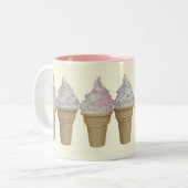 Vanilla und Strawberry Soft servieren Eiscreme Zweifarbige Tasse (Vorderseite Links)