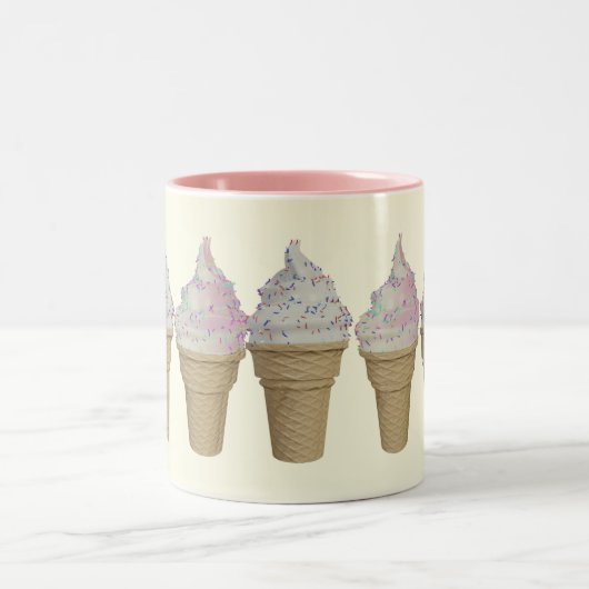 Vanilla und Strawberry Soft servieren Eiscreme Zweifarbige Tasse (Mittel)