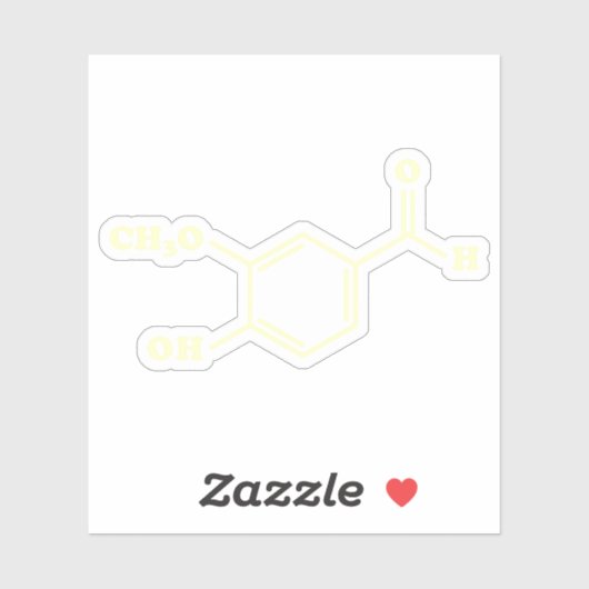 Vanilla Vanillin Molekulare Chemische Formel Aufkleber (Blatt)