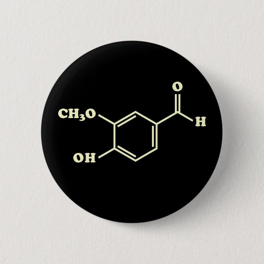Vanilla Vanillin Molekulare Chemische Formel Button (Vorderseite)