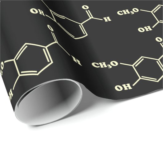 Vanilla Vanillin Molekulare Chemische Formel Geschenkpapier (Rolleneckpunkt)