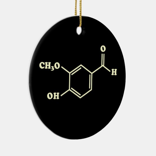 Vanilla Vanillin Molekulare Chemische Formel Keramik Ornament (Rechts)