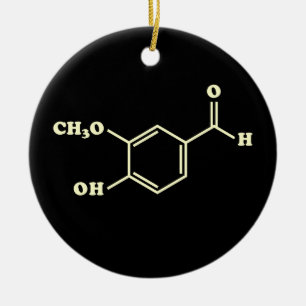 Vanilla Vanillin Molekulare Chemische Formel Keramik Ornament