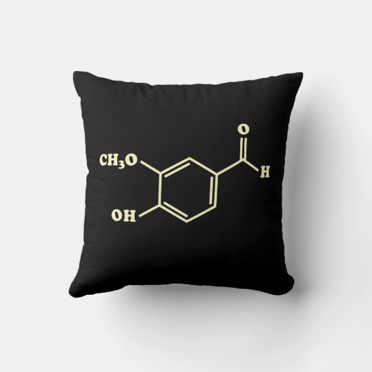 Vanilla Vanillin Molekulare Chemische Formel Kissen (Rückseite)