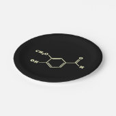 Vanilla Vanillin Molekulare Chemische Formel Pappteller (Schrägansicht)