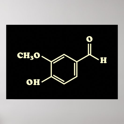 Vanilla Vanillin Molekulare Chemische Formel Poster (Vorne)