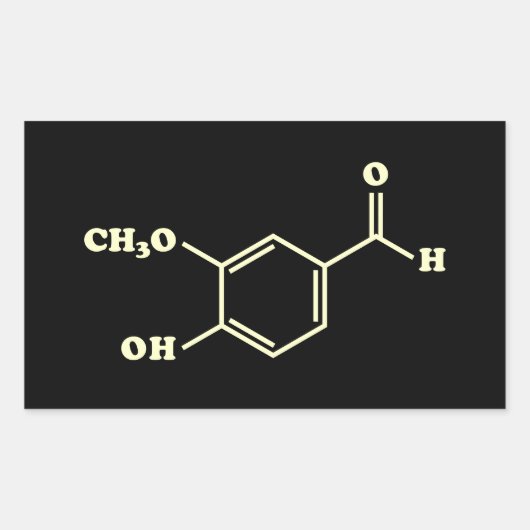 Vanilla Vanillin Molekulare Chemische Formel Rechteckiger Aufkleber (Vorderseite)