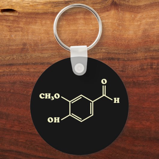 Vanilla Vanillin Molekulare Chemische Formel Schlüsselanhänger (Vorderseite)