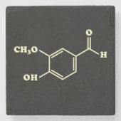 Vanilla Vanillin Molekulare Chemische Formel Steinuntersetzer (Vorderseite)