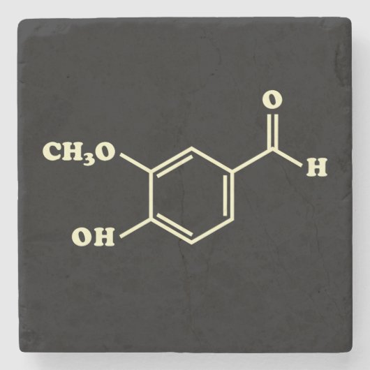 Vanilla Vanillin Molekulare Chemische Formel Steinuntersetzer (Vorderseite)