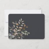 Vanilla White Boho Rose Blue Wedning Dinner RSVP Karte (Rückseite)