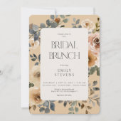 Vanilla White Boho Rose Cream Bridal Brunch Einladung (Vorderseite)