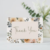 Vanilla White Boho Rose Cream Wedding Dankeskarte (Stehend Vorderseite)