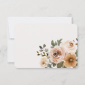 Vanilla White Boho Rose Cream Wedding Save The Date (Rückseite)