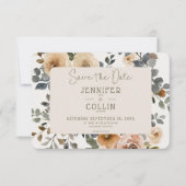 Vanilla White Boho Rose Cream Wedding Save The Date (Vorderseite)